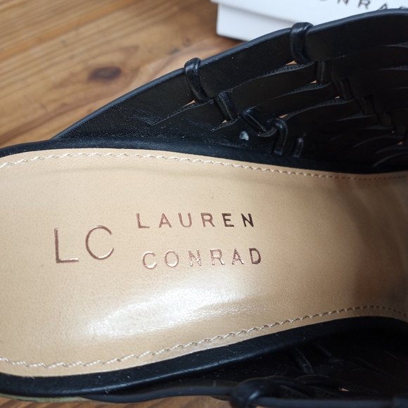 NWT Lauren Conrad "Riverbirch" Black woven Heeled mules  Sz. 9.5 - Picture 3 of 10